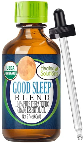 Healing Solutions 2 oz Sleep Essential Oil for Diffuser, Relaxation, Organic, Pure, Undiluted - Dream Essential Blend, 60 ml Sleep Aid - Organic Diffuser Oil