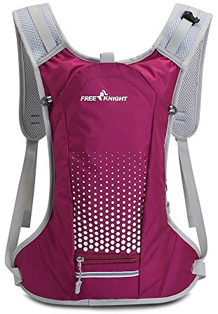 6L wasserdichter atmungsaktiver Fahrrad-Fahrradrucksack mit Helm-Organizer-Tasche, Trinkrucksack zum Radfahren Reiten Laufen WandernLaufen (Rosenrot)