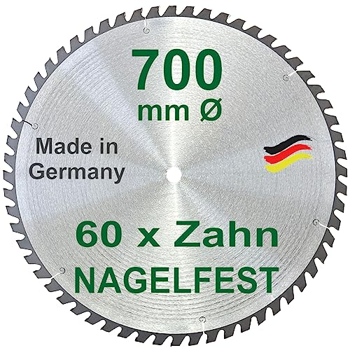 HM-Kreissägeblatt - 60 ZAHN NAGELFEST – Ø 700 mm x 30 mm Sägeblatt 60 x FF-Trapezzahn Bausägeblatt FSP Zähne für Bauholz Brennholz Schalholz Wippsäge Tischkreissäge Kreissäge Brennholzsäge Tischsäge