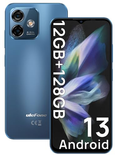 Ulefone Note 16 Pro Android 13 Handy, 12GB+128GB/SD-256GB, 6.52 HD+5G WiFi, 50MP+8MP Dual Kamera 4400mAh Smartphone, Dual SIM 4G Smartphone Ohne Vertrag, Face ID/GPS/OTG/Blau