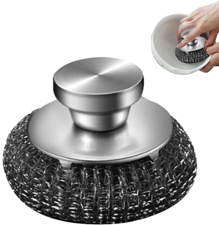 Estropajo ergonómico de Acero Inoxidable, estropajos portátiles de Metal