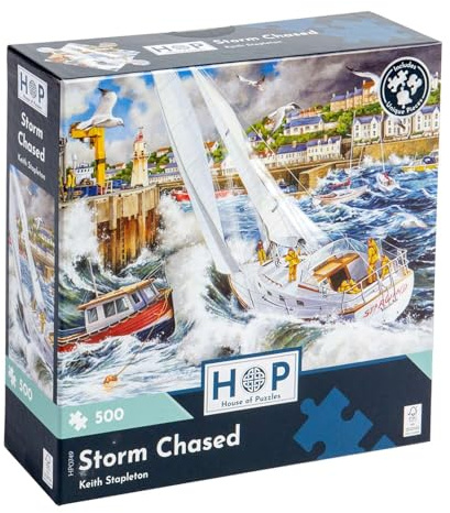 The House of Puzzles Storm Chased, 500 Piece Jigsaw | Artist Illustrated, Scenic Landscape, Deluxe Puzzle Gift for Adults