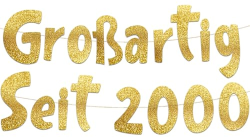 Glitzer banner with Aufschrift Großartig Seit 2000, Party-Dekorationen und Zubehör für 25. Geburtstag