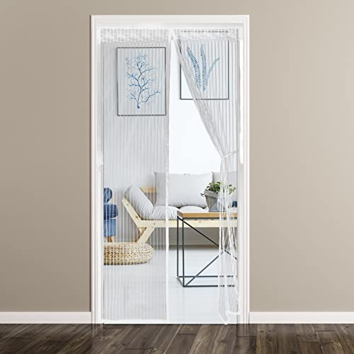 Magnetische Insektenschutztür 125 x 215 cm – einfach zu installierendes Fliegengitter für Balkon & Terrasse – Weißer Insektenschutz für den Sommer – für den Außenbereich und den Innenbereich