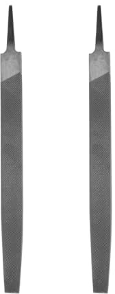 HARFINGTON 2pcs Tip Coarse Cut File 12 Double Cut Teeth High Carbon Steel Hand Rasp File without Handle for Metal Wood Deburring Removing