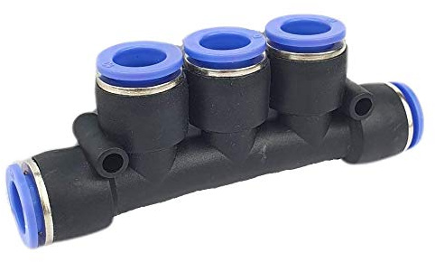 Pneumatik Verteiler 3-Fach - Push In Steckverbinder - (10mm Schlauchanschluss)