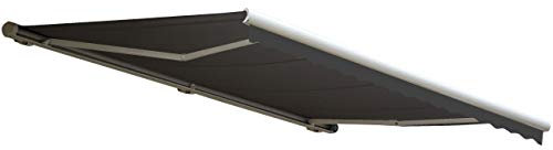 Mendler Elektrische Kassetten-Markise T123, Vollkassette Volant 4,5x3m - Polyester Anthrazit