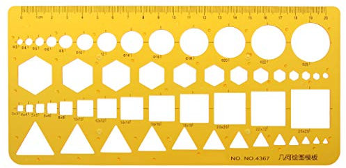 A0127 Règle géométrique Normographe Cercle triangle carré Outil de mesure de dessin Règle à mesurer