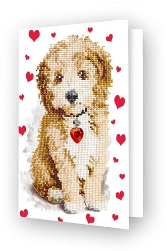 DIAMOND DOTZ DDG.029 - Original Diamond Painting Gru?karte Lovely Boy, Postkarte 12,6 x 17,7 cm, Kreativset mit 1.099 Diamant Mosaiksteinen, DIY Malset f?r Erwachsene und Kinder ab 8 Jahren