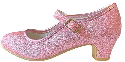 La Señorita Chaussures de princesse noires pailletées pour fille, Paillettes noires.