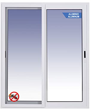 Ventanastock Ventana de Aluminio 1000x600 Corredera 2 hojas con mosquitera y cristal Climalit