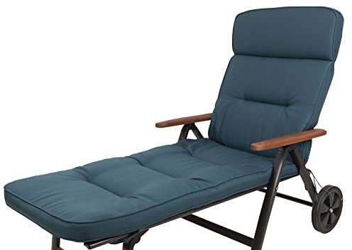 KETTtex 2312 Auflage Rollliege Alicante extrabreit petrol 200x65x9cm wasserabweisend lichtecht Olefin (ohne Liege)