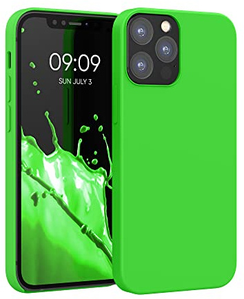kwmobile Housse Compatible avec Apple iPhone 12 / iPhone 12 Pro Coque - Housse de téléphone Protection Souple en TPU Silicone - Vert Fuchsia