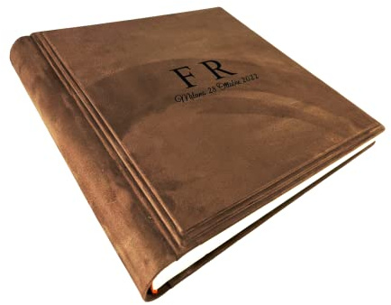 Album photo élégant en tissu Alcantara, différentes couleurs, personnalisable avec gravure. Idéal pour tout événement (marron)