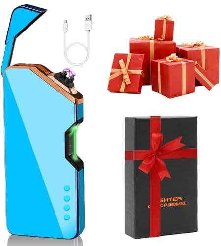 CEWROM Accendino elettronico USB, regalo per la festa del papà, regalo di compleanno, accendino tempesta, accendino, regalo per uomini, papà e nonno, regalo di compleanno per amici, colleghi