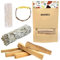 BESOULS Premium Räucherset Hausreinigung: 1 Weißer Salbei zum Räuchern 4-6 Palo Santo Räucherholz aus Peru 1 Selenit Geschenkarmband spirituelle Geschenke weißer Salbei räuchern White sage