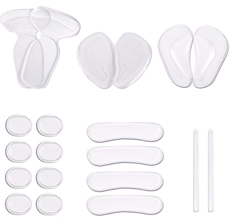 20 Pièces Coussinets De Talon Haut Set, Grandes Talonnette Pour Femmes, Protege Talon Chaussure En Silicone, AntidéRapant Empiècements De Doublure De Talon Pour Le Soin Des Pieds (Transparent)