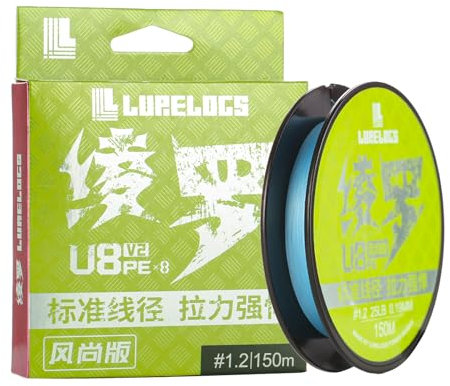 LURELOGS 8 Fach Angelschnur Geflochten Salzwasser 100M/150M PE Geflochtene Angelschnur 8 Stränge Karpfen Angelschnur Forelle 14-52LB