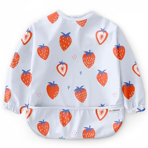 Nombear Baby Lätzchen mit Ärmeln für BLW (6 bis 24 Monate), 1 Packung