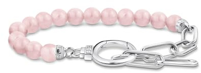 THOMAS SABO Armband mit rosa Beads und Gliederelementen Silber 925 Sterlingsilber