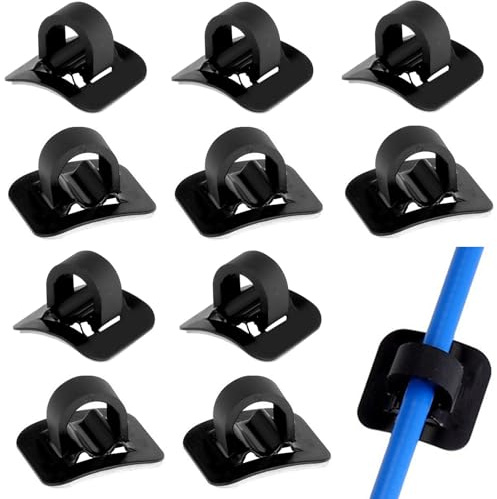 10 MTB Bike Cable C-clips kabeldragning kabelklämmor för MTB-cykel (svart)