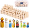 TNOMSNO Bonhomme en Bois, 50 Pièces Non Finies Poupées en Bois, Figurines de Famille en Bois à Peindre, Figurine a Peindre, Personnage en Bois pour DIY Artisanat, Décoration, d'anniversaire et Noël