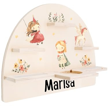 Bärenfreunde personalisiertes Tonie Regal für Kinderzimmer - Magnetisches Toniebox Regal für Toniebox1 & 2 Plus Figuren mit abgerundeten Ecken & Kanten (Fee Szenario)