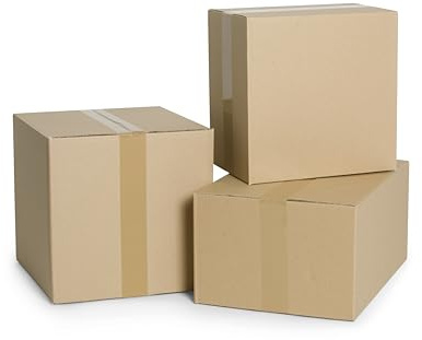 WePack 25 Stück Faltkarton 120x120x120 mm Versandkarton klein Karton 1-Wellig 400g Braun Schachtel Box NEU