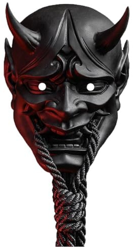 Masque d'Halloween, masque Samouraï Oni - Masque japonais pour cosplay Prajna - Masque de démons - Masque en caoutchouc pour mascarade - Accessoires de spectacle sur scène