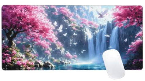 Rose Tapis de Souris XXL 1600x800, Tapis de Souris Automne, Tapis Souris pour Clavier et Bureau, Étendu Tapis de Souris Gamer, Lavable Surface, Base Antidérapante,Améliorer Précision et Vitesse Z2-836