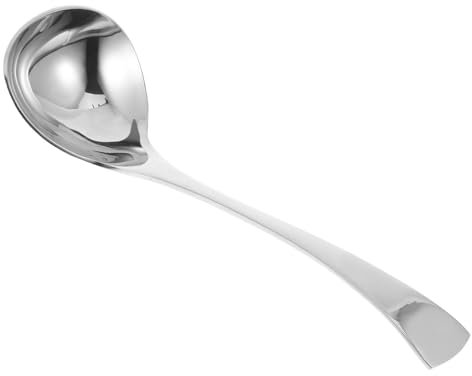 KICHOUSE 2pcs Stainless Steel Soup Ladle Heavy Duty Cutlery for Cooking Sauce Gravy Tea Cocktail Kitchen