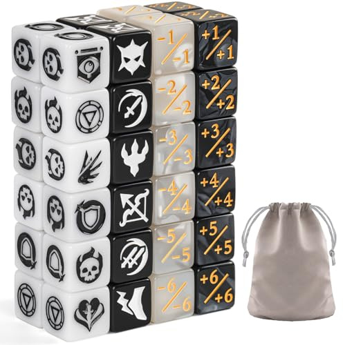 48-teiliges Würfel-Set mit Schlüsselwörtern, MTG-Würfel, 1/+1 Zähler, Bulk-Statistiken, Würfel-Set für Magic The Gathering, MTG, TCG, Kartenspiele, Zubehör (mehrfarbig)