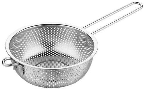 Colander for Kitchen, Stainless Steel Colander 6.5 Inch Fine Mesh Strainer with Handle Multi-Purpose for Fruit, Vegetable, Pasta