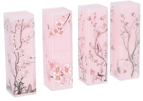 DEARMAMY 4Stücke Leere Lippenstifthülsen Teiliges DIY Kosmetikbehälter Halbtransparentes Design Für Reisen Und Aufbewahrung Für Lippenstift Und Lipgloss