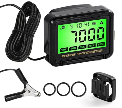 Drehzahlmesser Motorsäge Benzinmotor Rasenmäher Clip-drehzahl messer Wartung Messgerät Kettensäge RPM Tachometer Grüne Hintergrundbeleuchtung Traktorgenerator Digitaler Induktiver Drehzahlmesser
