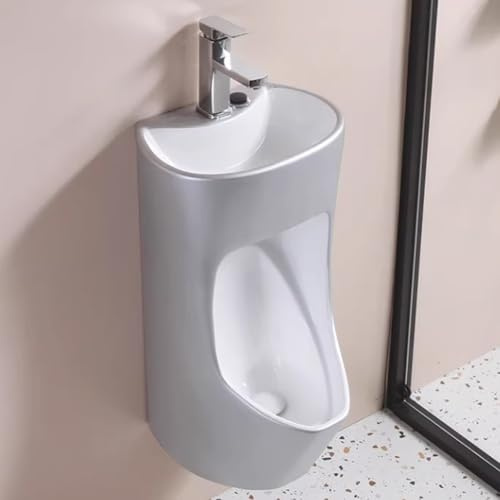 Orinatoi in ceramica con funzione lavamani Orinatoio commerciale ad alta efficienza con scarico d'acqua per uomo Orinatoio in ceramica a parete per uomo con scarico d'acqua con lavandino e rubinetto(B