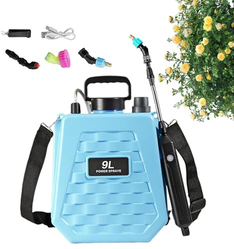 weiting Mochila Pulverizadora con Batería,Pulverizador para Exteriores con Batería Recargable | Tanque Portátil de Agua y Fertilizante con 2 Velocidades Ajustables para Agricultura, Césped, Granja,
