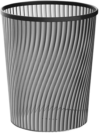 Corbeille à papier ronde corbeilles circulaires en maille, Poubelle de Bureau, Poubelle de Recyclage, pour salle de bain, cuisine, bureau, Chambre, Organisateur de Bureau (Black, 21.3X25X18CM)