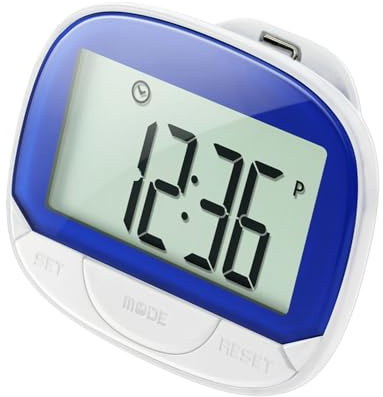 Podomètre de poche – Podomètre numérique pour la marche | Grand écran de 55 mm avec horloge, compteur de pas précis, distance de marche, calories