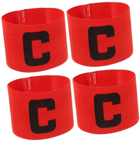 UKCOCO 4 pièces Brassard Capitaine Football Ajustable Réutilisable Bandeau Sportif Élastique pour Équipe et Matchs