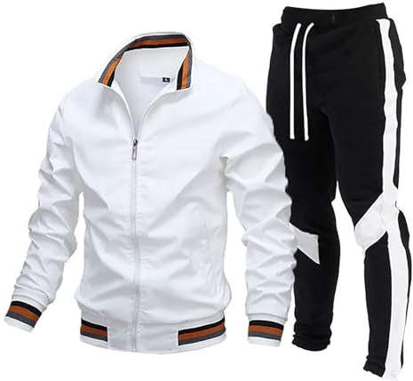 Generisch Chándal para hombre, 2024, conjunto de 2 piezas, estilo informal, de contraste, conjunto de chándal deportivo para correr