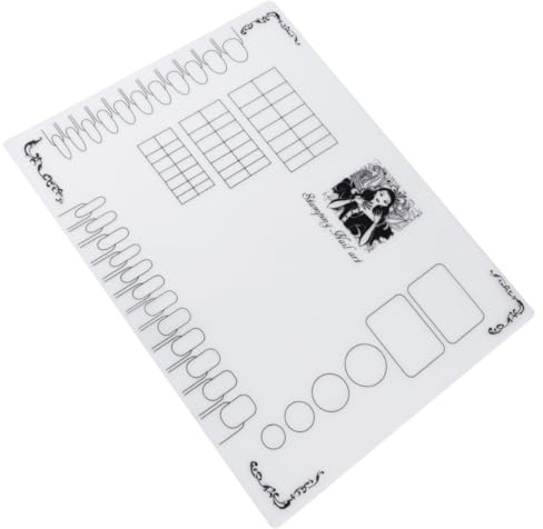BEBEMOKO Nagel Silikon Matte Nail Art Stamping Matte Maniküre Übungspad mit Nagel Sticker Guide Waschbar für Nagellack Malen und Nail Art Dekorieren