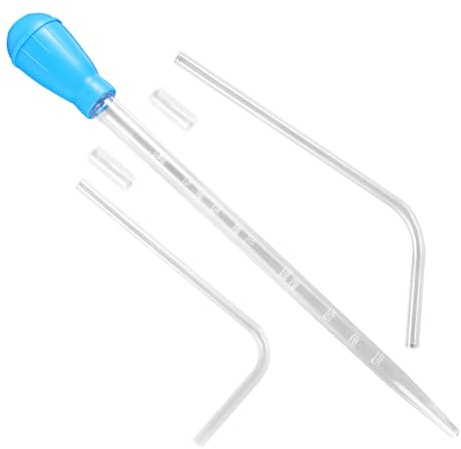 Fukaisu Coral Fish Feeder, 50ml Turkey Baster Manual Acrylic Pipette Suction Dropper with 2pcs Extension Pipes & 2pcs Connecting Hoses Fish Tank Waste Cleaning Tool & Water Changer