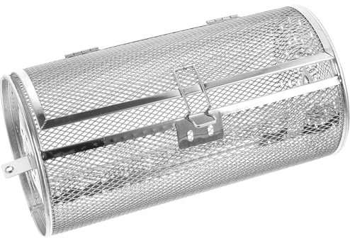 LALAFINA Cages à Rôtir Rotatives en Acier Inoxydable 12×23 Cm pour Barbecue et Four, Paniers Métalliques Cuisine Antirouille pour Rôtissage de Viande, Légumes et Fruits Secs en Extérieur