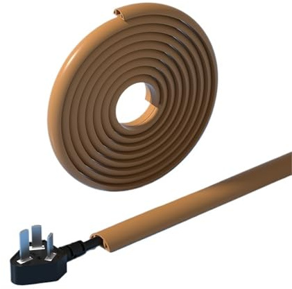 Canalina Passacavi Adesiva Copertura for cavi da pavimento in PVC, protezione for autoadesiva, prolunga elettrica, fessura for la gestione dei elettrici(D30 Brown,2M)