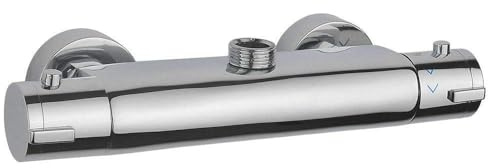 Thermostat Duscharmatur Duschthermostat Bad Armatur 38 °C Duscharmatur Wasserhahn Brausearmatur für G3 / 4 Schläuche geeignet - Silber