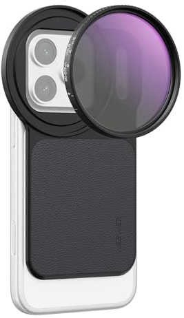 NEEWER 6,3 Magnetisches Handy Objektiv Filter Halterungsadapter Rückplatte Zubehör mit 67mm Variablem Graufilter (ND 2-32) kompatibel mit MagSafe iPhone 12/13/14/15/16/17 und Pro Versionen