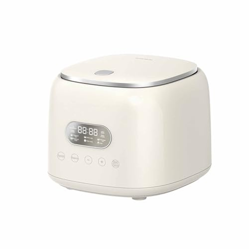 Cuiseur à riz faible en glucides 2,5 L, multicuiseur 8-en-1 avec panier vapeur en acier inoxydable, minuteur numérique et fonction maintien au chaud - Blanc