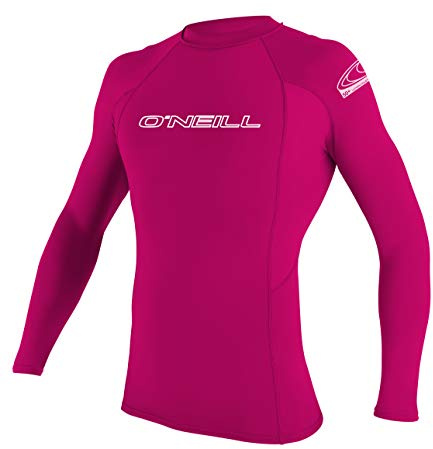 O'Neill Wetsuits Girl's O neill Youth Basic Skins Long Sleeve Rash Guard Watermelon 14 Years, Watermelon, UK