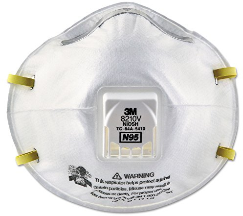 3M 8210V Particulate Respirator with Cool Flow Valve, Grinding, Sanding, Sawing, Sweeping, Woodworking, Dust, 10/Box
